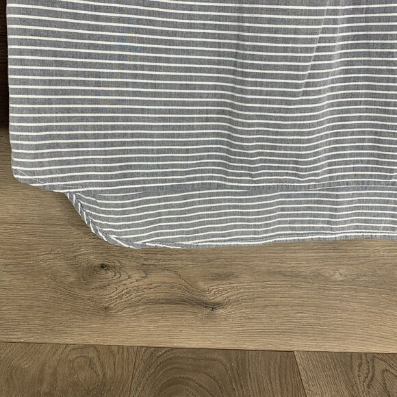 Tommy Hilfiger Gray & White Striped  3/4 Button Up Long Sleeve Button-Up Blouse - Picture 7 of 8